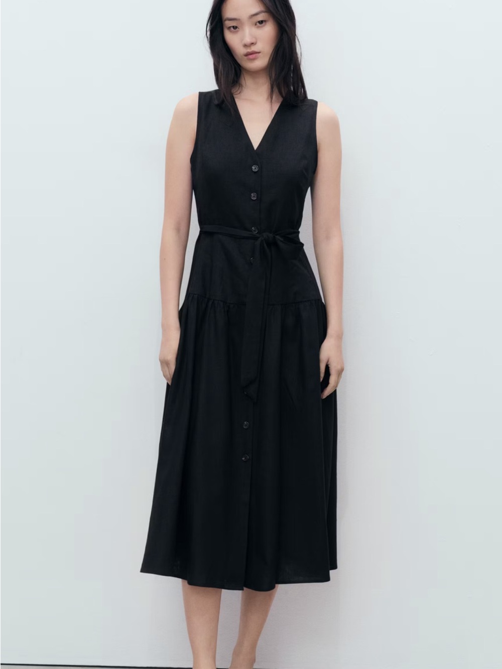 Mango tie front dress